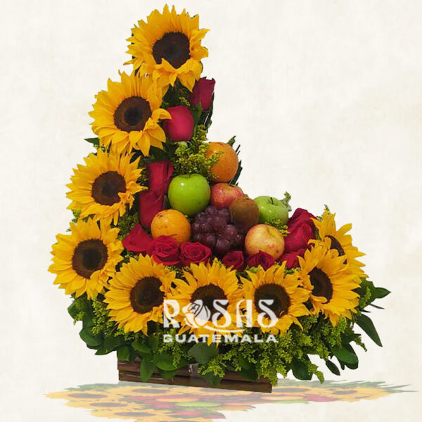 Arreglo de Flores con frutas