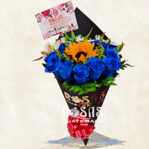 Arreglos florales de rosas azules