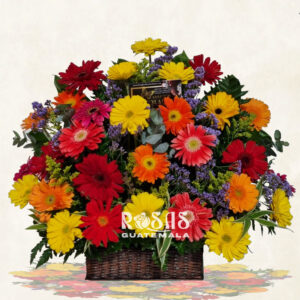 Arreglos florales en canasta