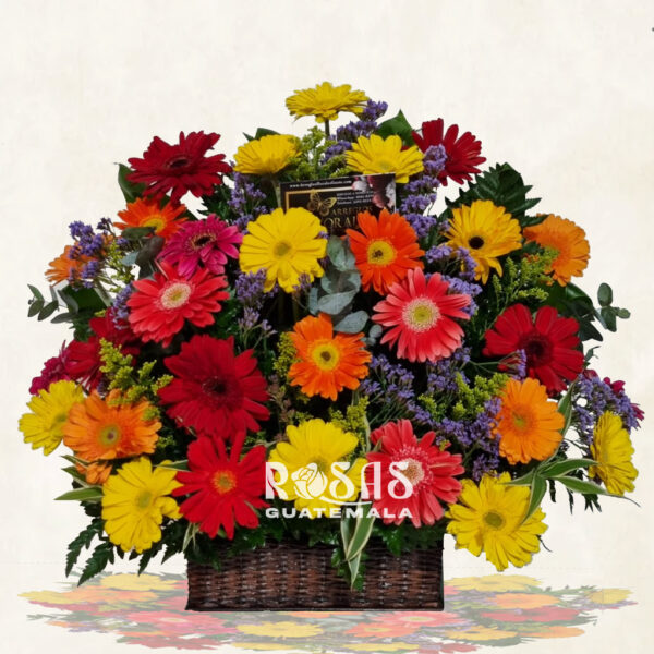 Arreglos florales en canasta
